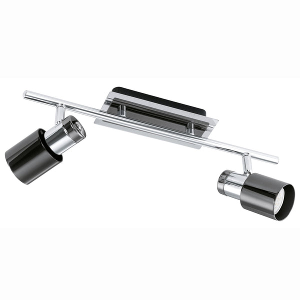 Davida 1 LED Double Spotlight in Black and Chrome