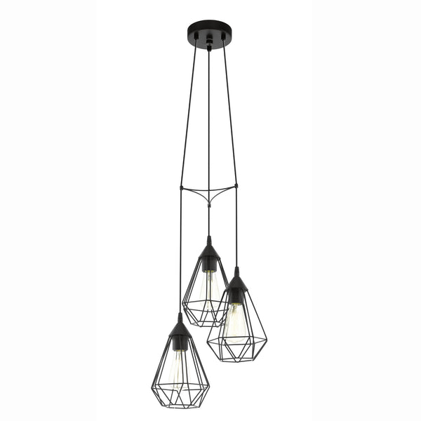 Tarbes Triple Drop Black Pendant Light