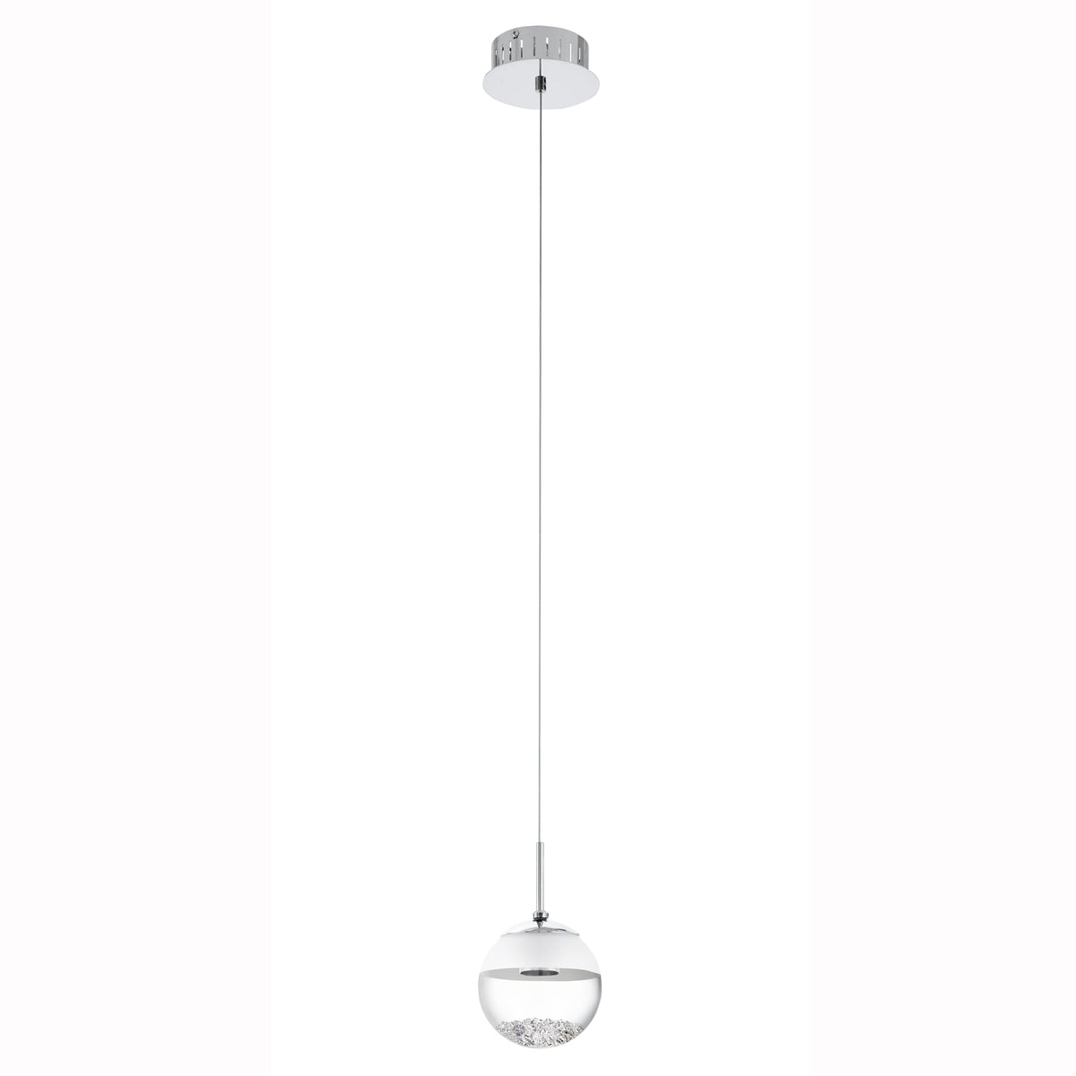 Montefio 1 LED Crystal Globe Pendant Light