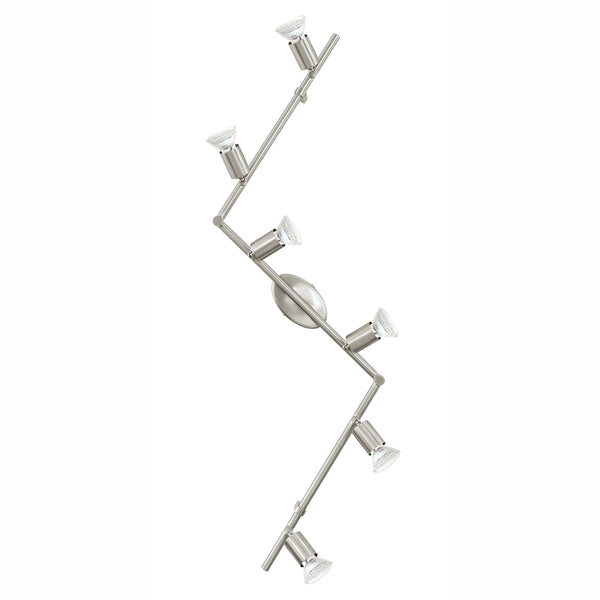 Buzz LED Six Adjustable Spotlight in Satin Nickel