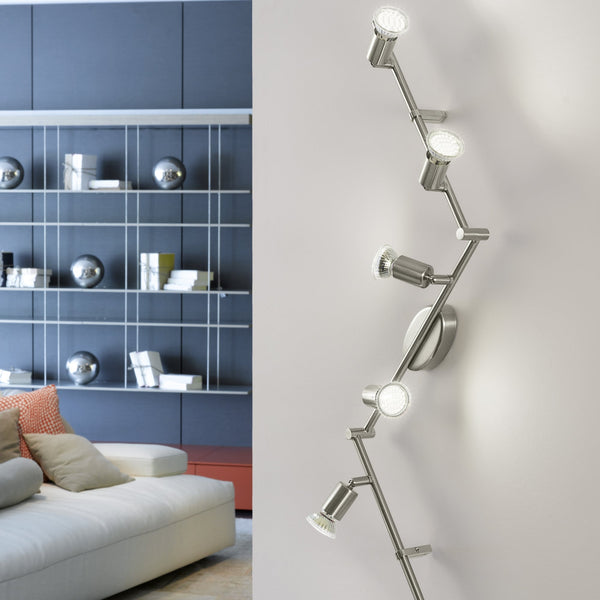 Buzz LED Six Adjustable Spotlight in Satin Nickel