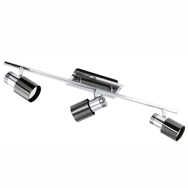 Davida 1 LED Triple Bar Spotlight in Black and Chrome