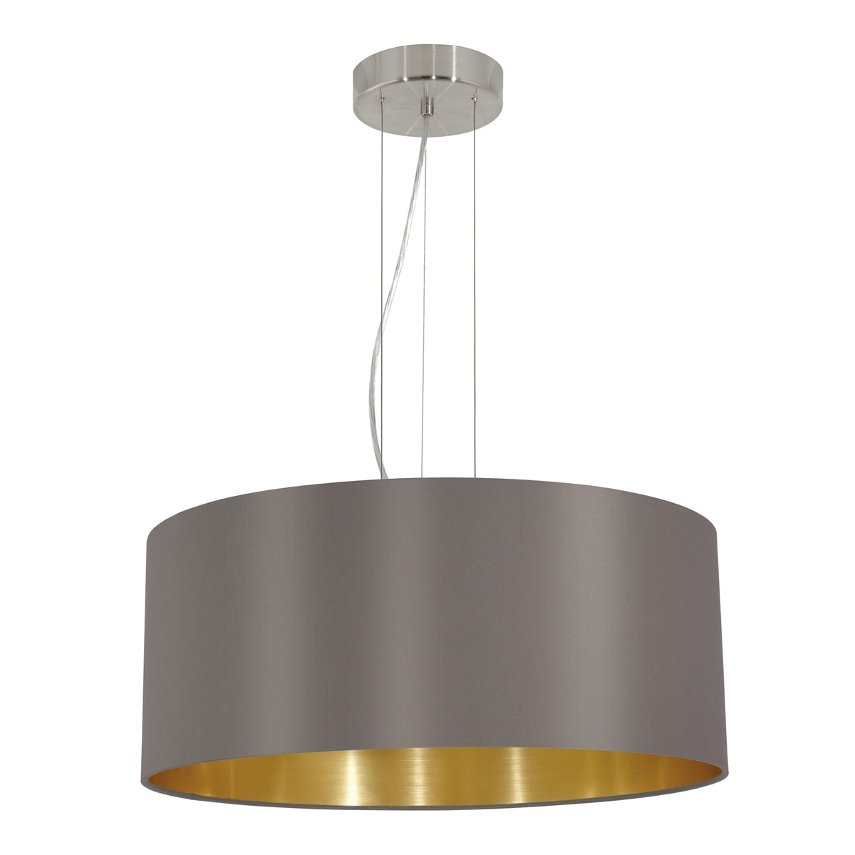 Maserlo Large Cappucino and Gold Fabric Pendant Light