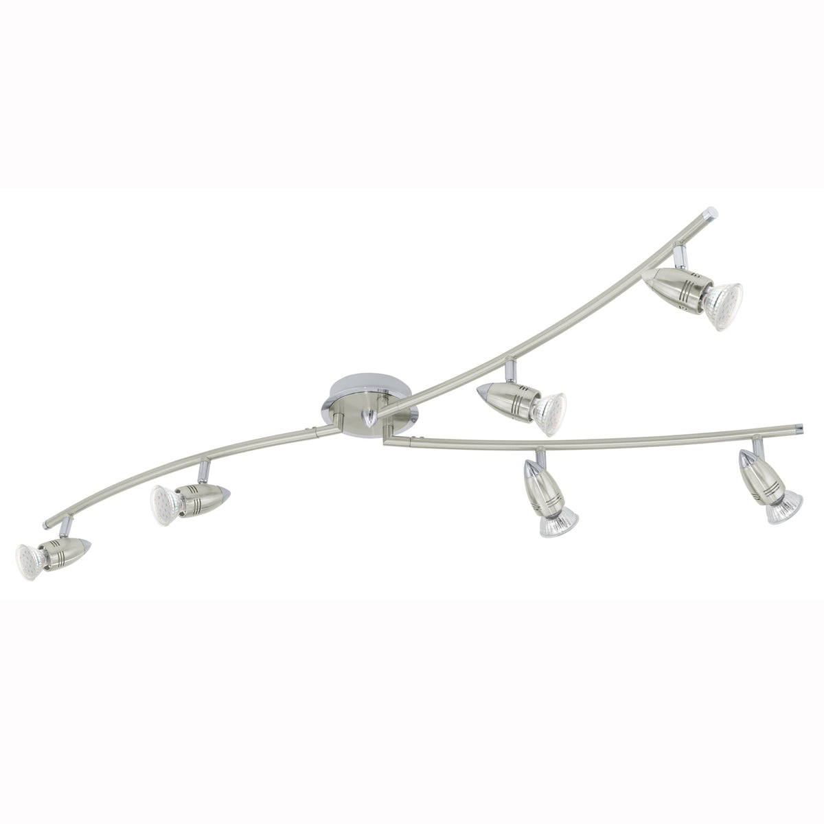 Magnum LED Six Bar Ceiling Spotlight in Nickel and Chrome