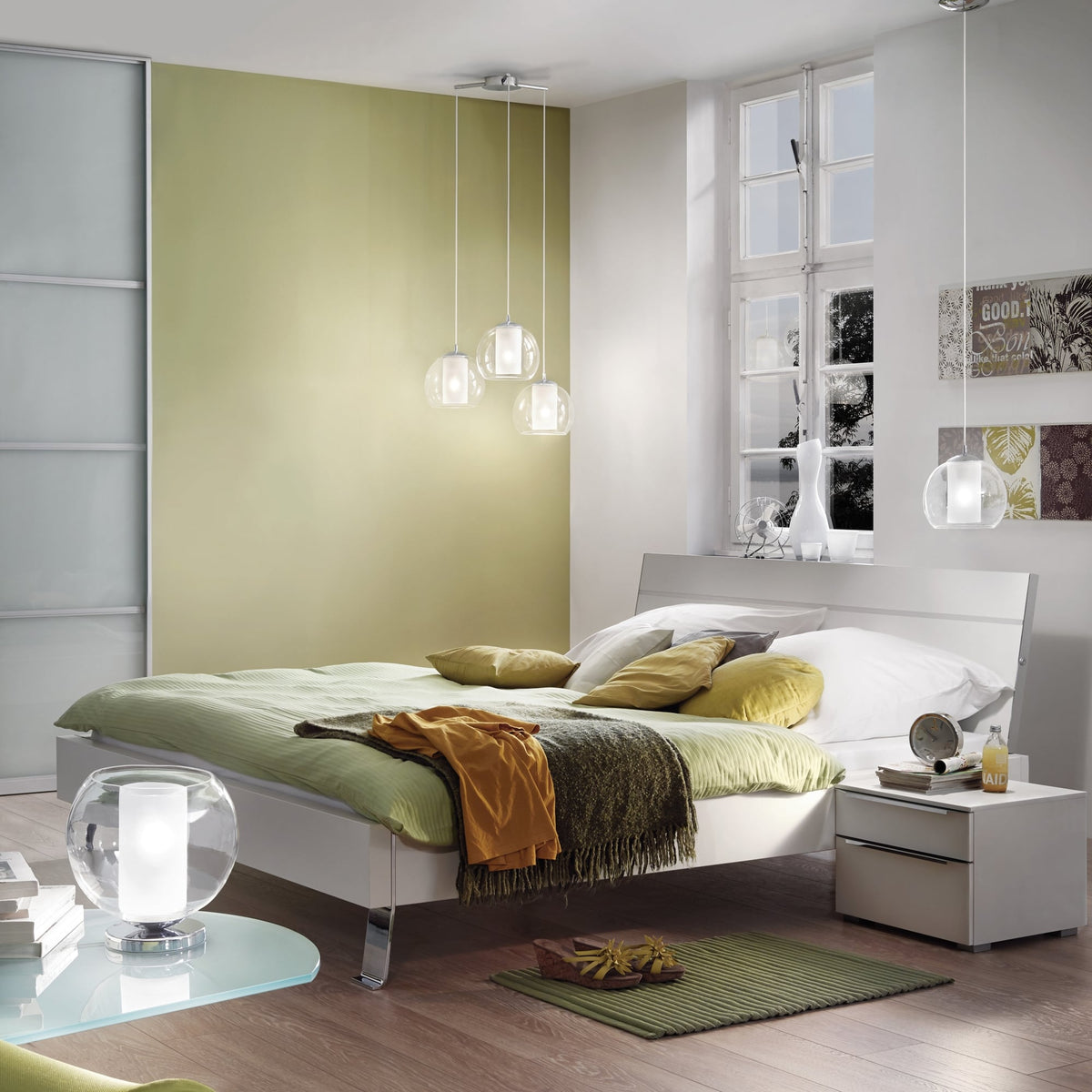 Bolsano Triple Glass Globe Pendant Light