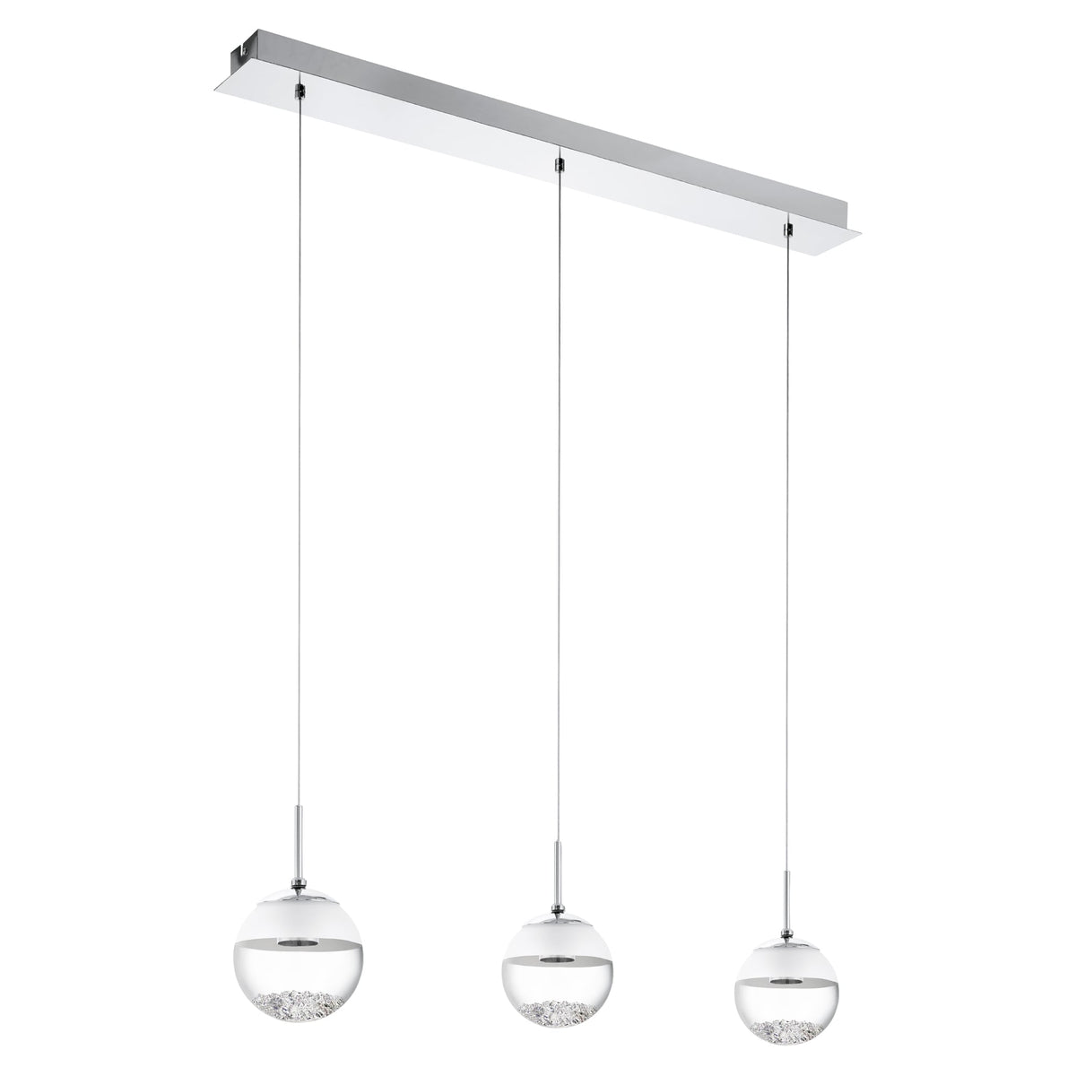 Montefio 1 LED Crystal Triple Globe Bar Pendant Light