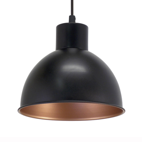 Truro 1 Vintage Black and Copper Pendant Light