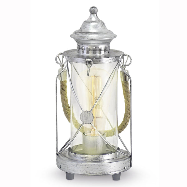 Bradford Antique Silver Rope Lantern Style Table Lamp