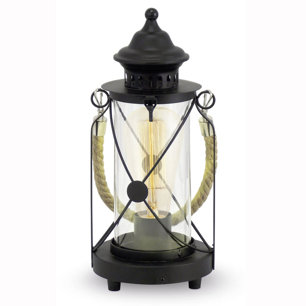 Bradford Black Rope Lantern Style Table Lamp