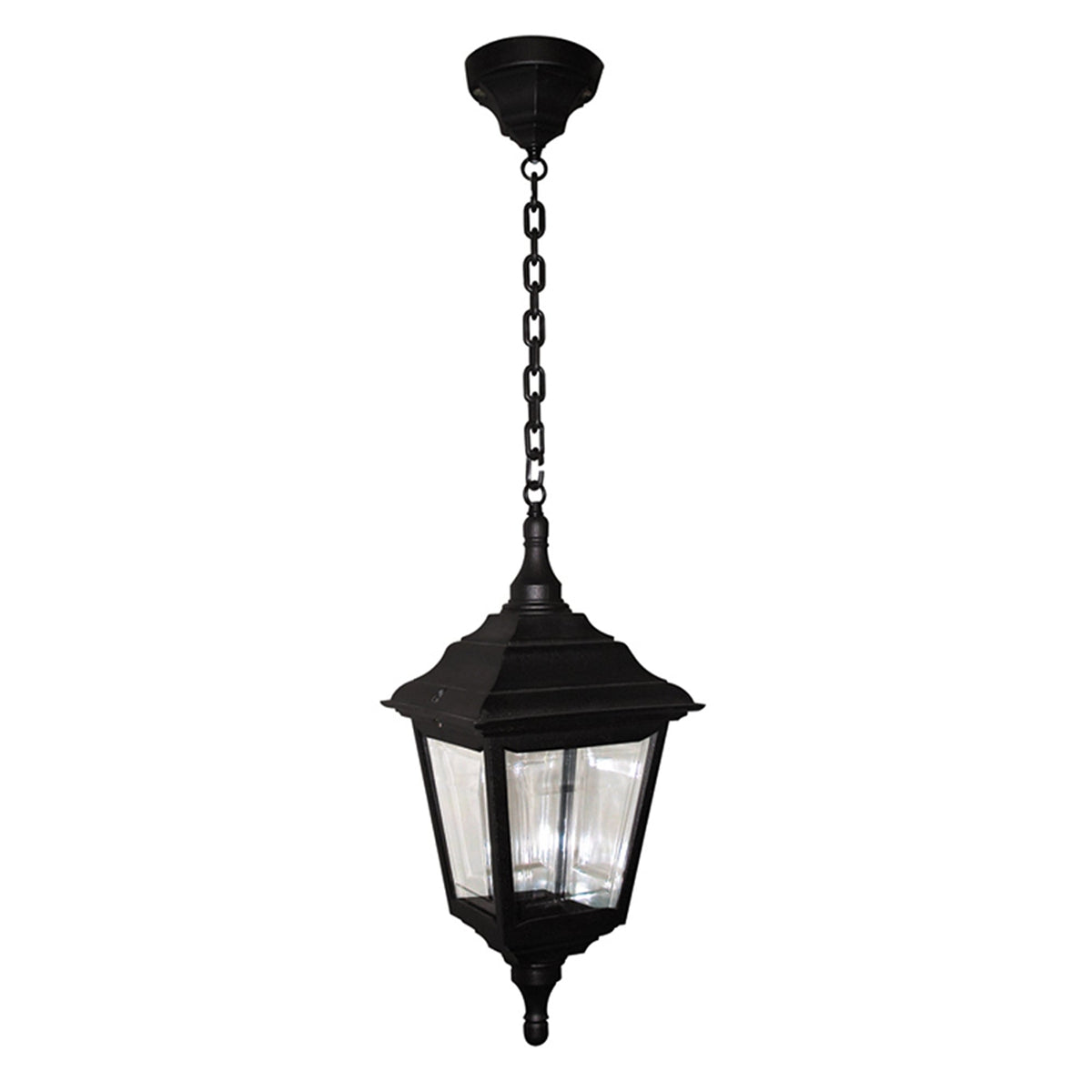 Kerry 4 Sided Oudoor Chain Pendant Light in Black