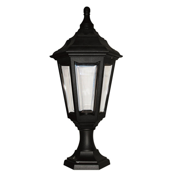 Kinsale 6 Sided Outdoor Pedestal or Porch Light in Black