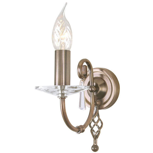 Aegean Single Arm Aged Brass Wall Light