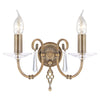 Aegean Two Arm Aged Brass Wall Light