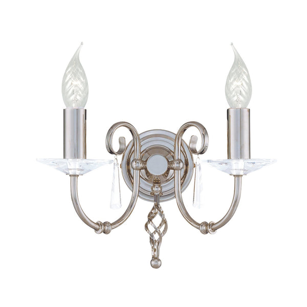 Aegean Two Arm Polished Nickel Wall Light
