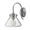 Congress Fluted Clear Glass Wall Light in Chrome