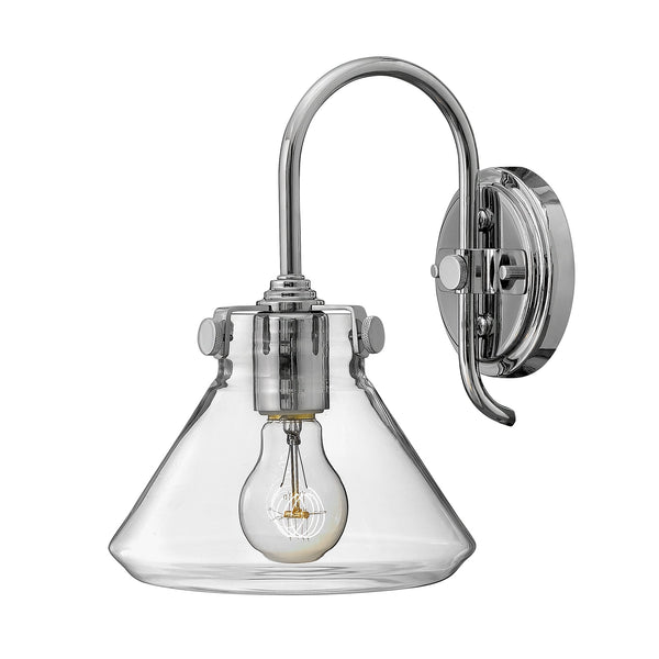 Congress Fluted Clear Glass Wall Light in Chrome