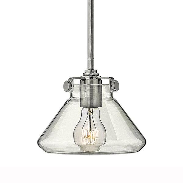 Congress Fluted Clear Glass Pendant in Chrome