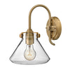 Congress Fluted Clear Glass Wall Light in Brushed Caramel