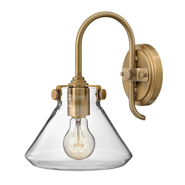 Congress Fluted Clear Glass Wall Light in Brushed Caramel
