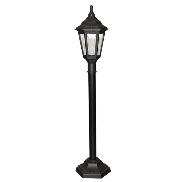 Kinsale 6 Sided Pillar Light in Black
