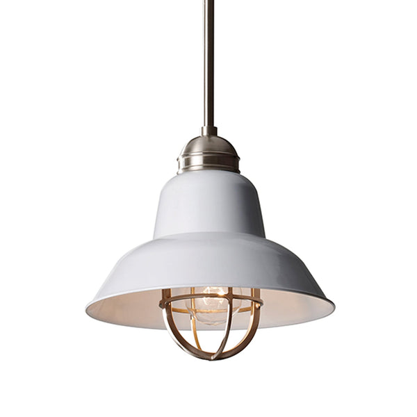 Urban Renewal Mini Brushed Steel Pendant in Gloss White