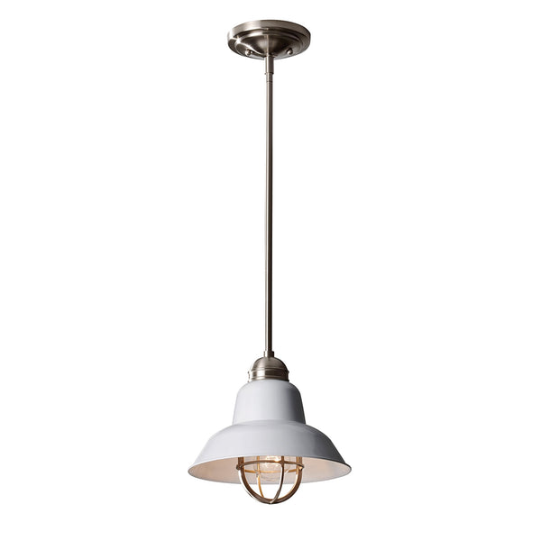 Urban Renewal Mini Brushed Steel Pendant in Gloss White