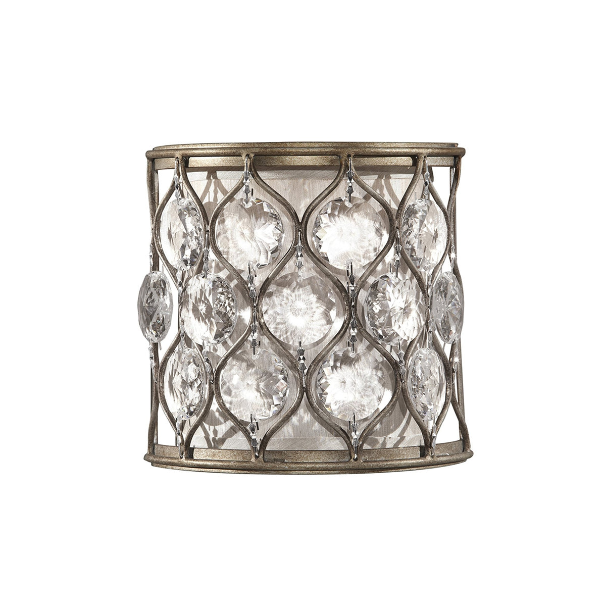 Lucia Crystal Wall Light in Burnished Silver