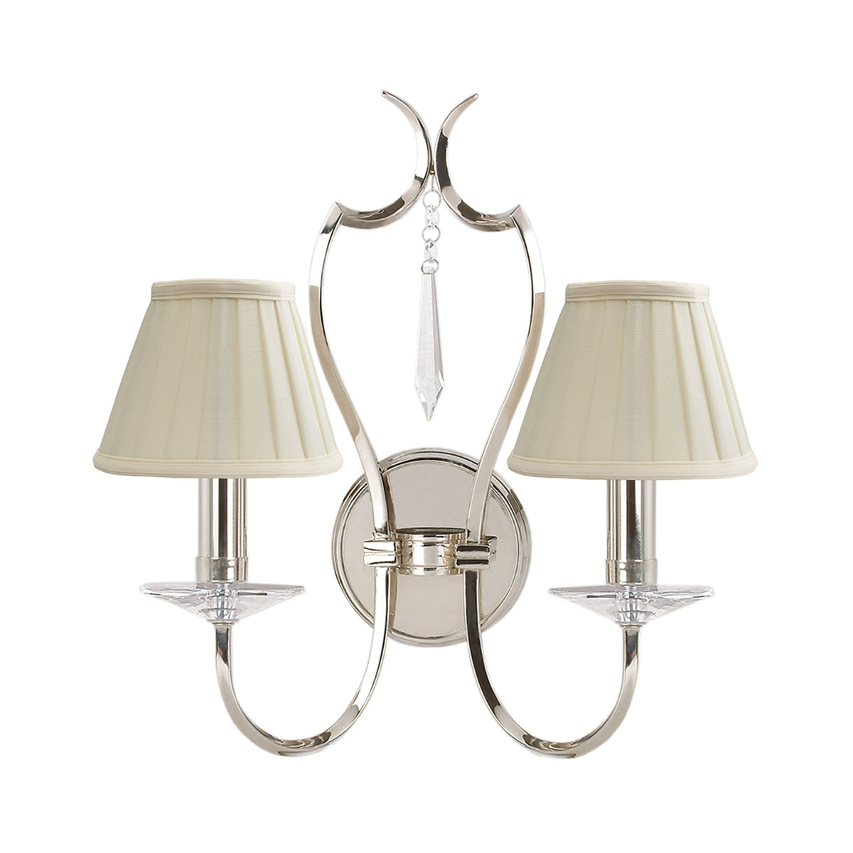 Pimlico Two Arm Polished Nickel Wall Light
