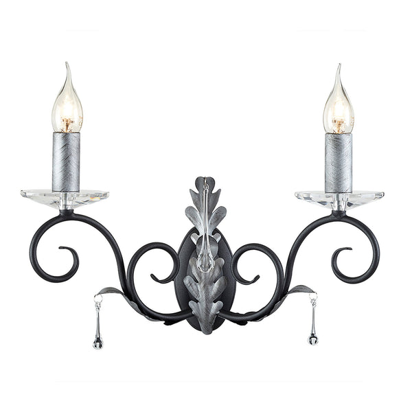 Amarilli Black and Silver Two Arm Wall Light