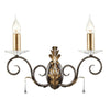 Amarilli Bronze and Gold Two Arm Wall Light