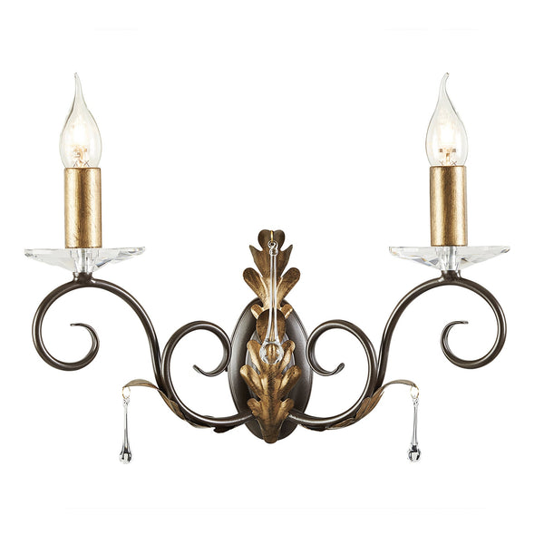 Amarilli Bronze and Gold Two Arm Wall Light