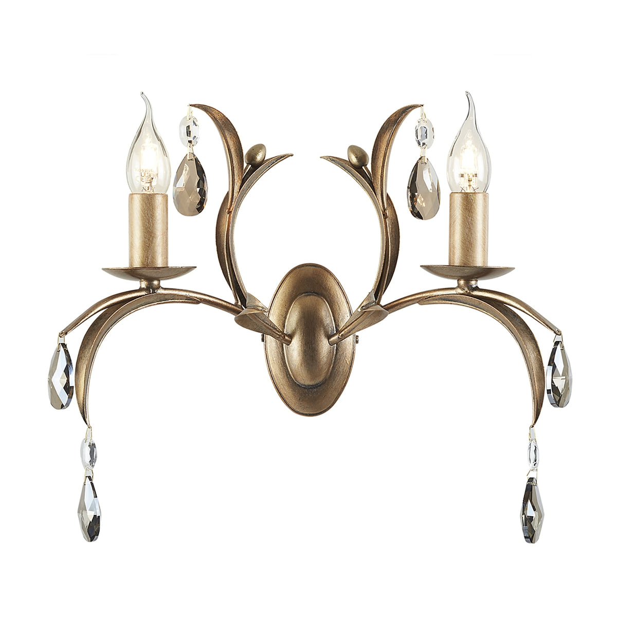 Lily Metallic Bronze Patina Two Arm Wall Light