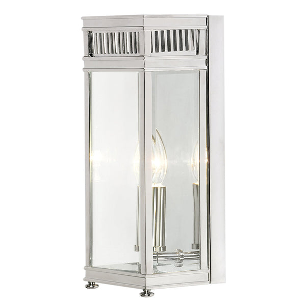 Holborn IP44 Exterior Small Half Lantern Wall Light in Polished Chrome