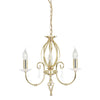 Aegean Three Arm Polished Brass Chandelier or Semi Flush