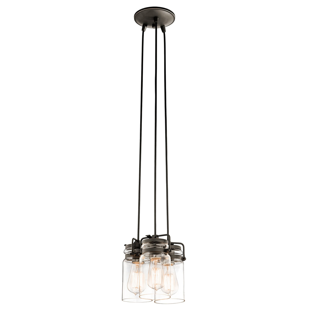 Brinley Three Light Cluster Pendant in Olde Bronze