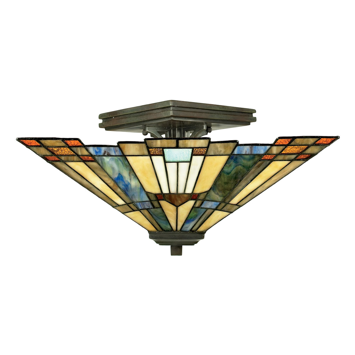 Tiffany Inglenook Semi Flush Ceiling Light
