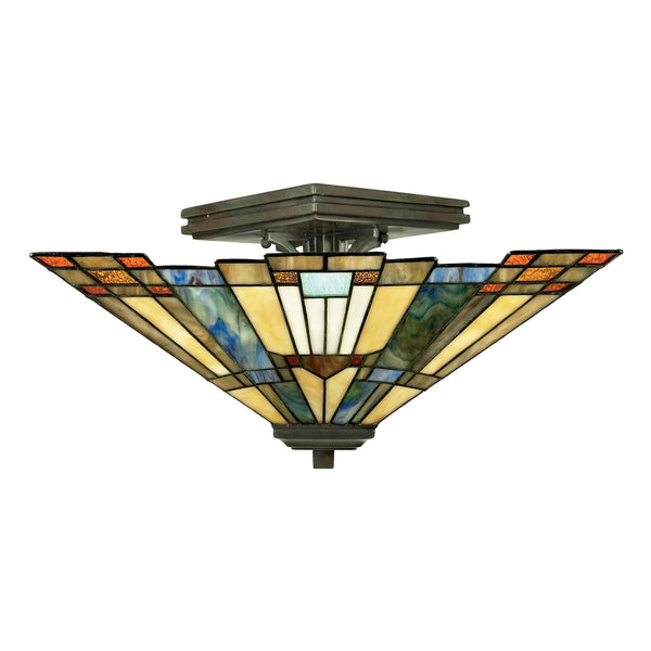 Tiffany Inglenook Semi Flush Ceiling Light