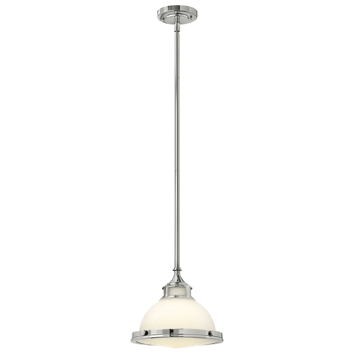 Amelia Mini Pendant in Etched Glass & Polished Chrome
