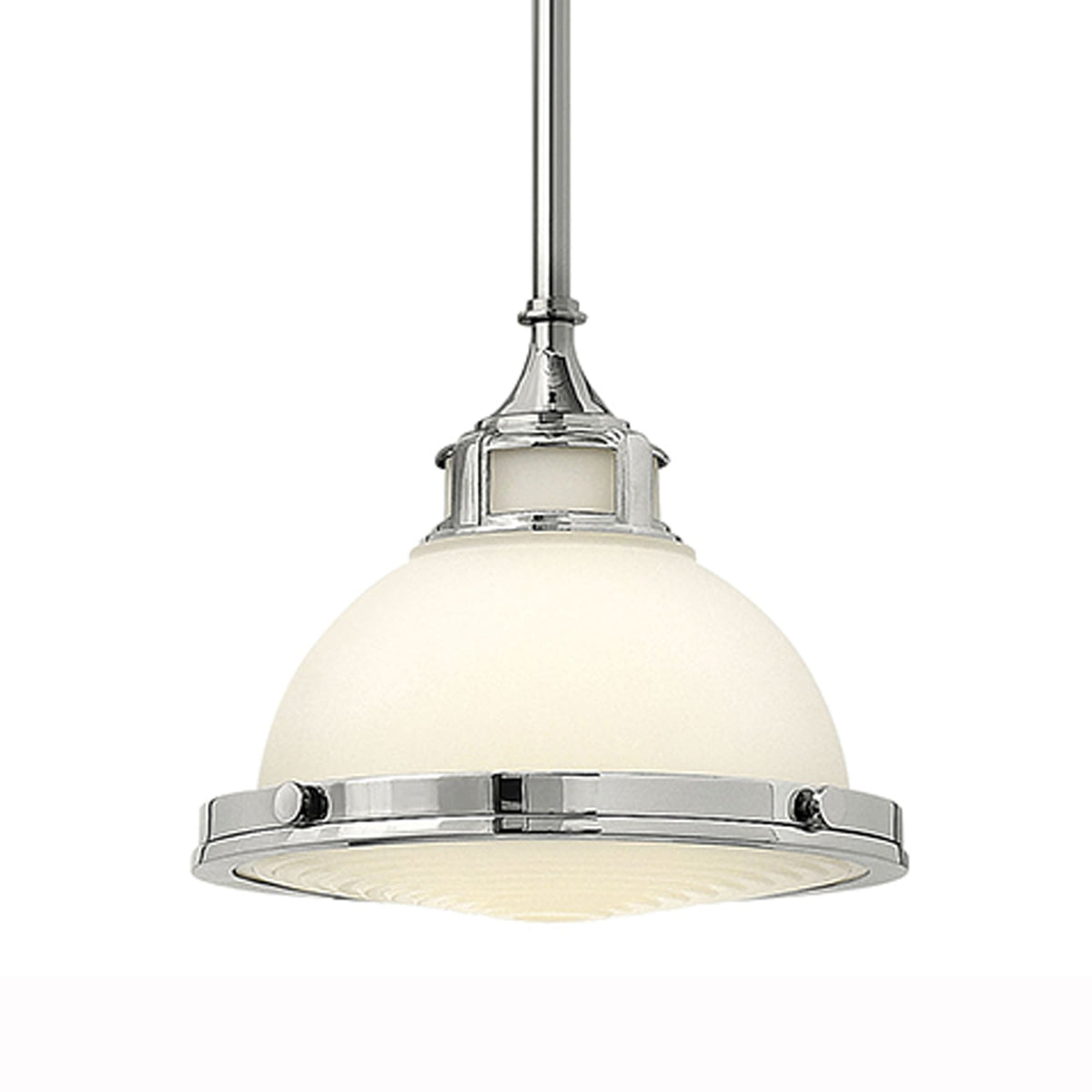 Amelia Mini Pendant in Etched Glass & Polished Chrome