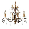 Amarilli Bronze and Gold Three Arm Chandelier