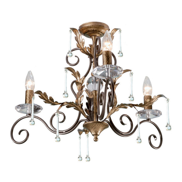 Amarilli Bronze and Gold Three Arm Chandelier