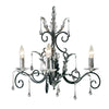 Amarilli Black and Silver Three Arm Chandelier