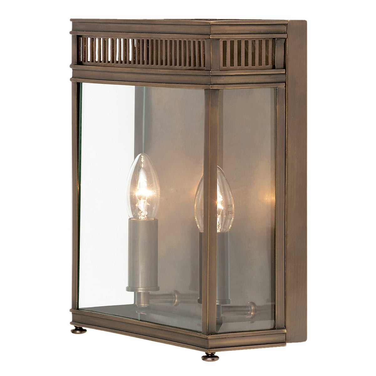 Holborn IP44 Exterior Medium Half Lantern Wall Light in Dark Bronze