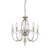 Aegean Five Arm Polished Nickel Chandelier or Semi Flush