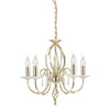 Aegean Five Arm Polished Brass Chandelier or Semi Flush