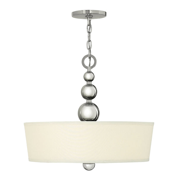 Zelda Three Light Chandelier In Polished Nickel