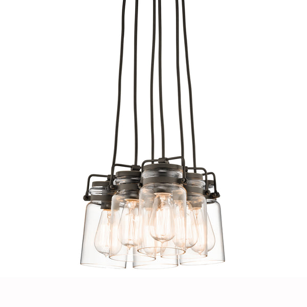 Brinley Six Light Cluster Pendant in Olde Bronze