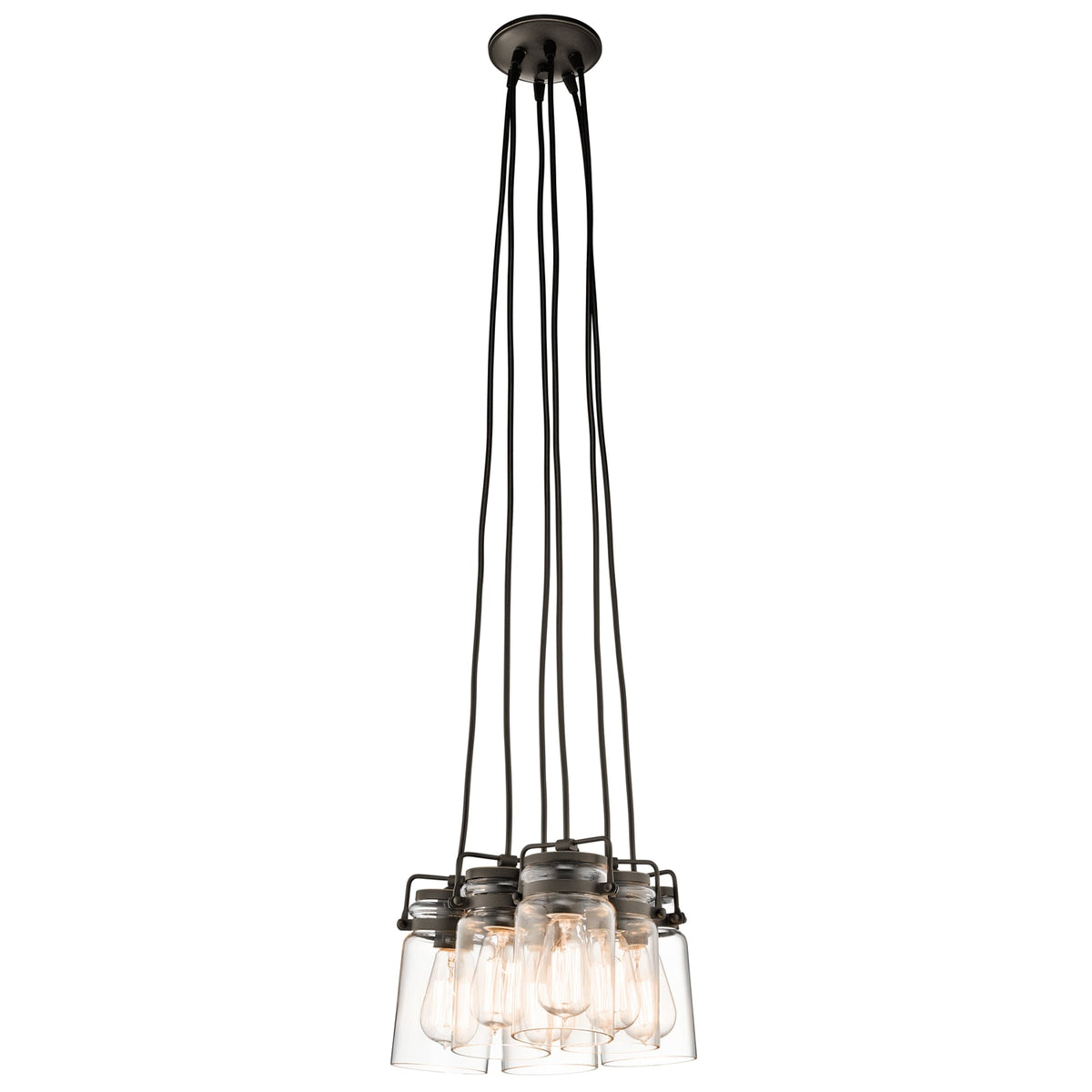 Brinley Six Light Cluster Pendant in Olde Bronze