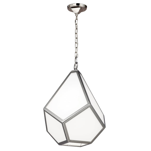 Diamond Medium Pendant Light in Polished Nickel