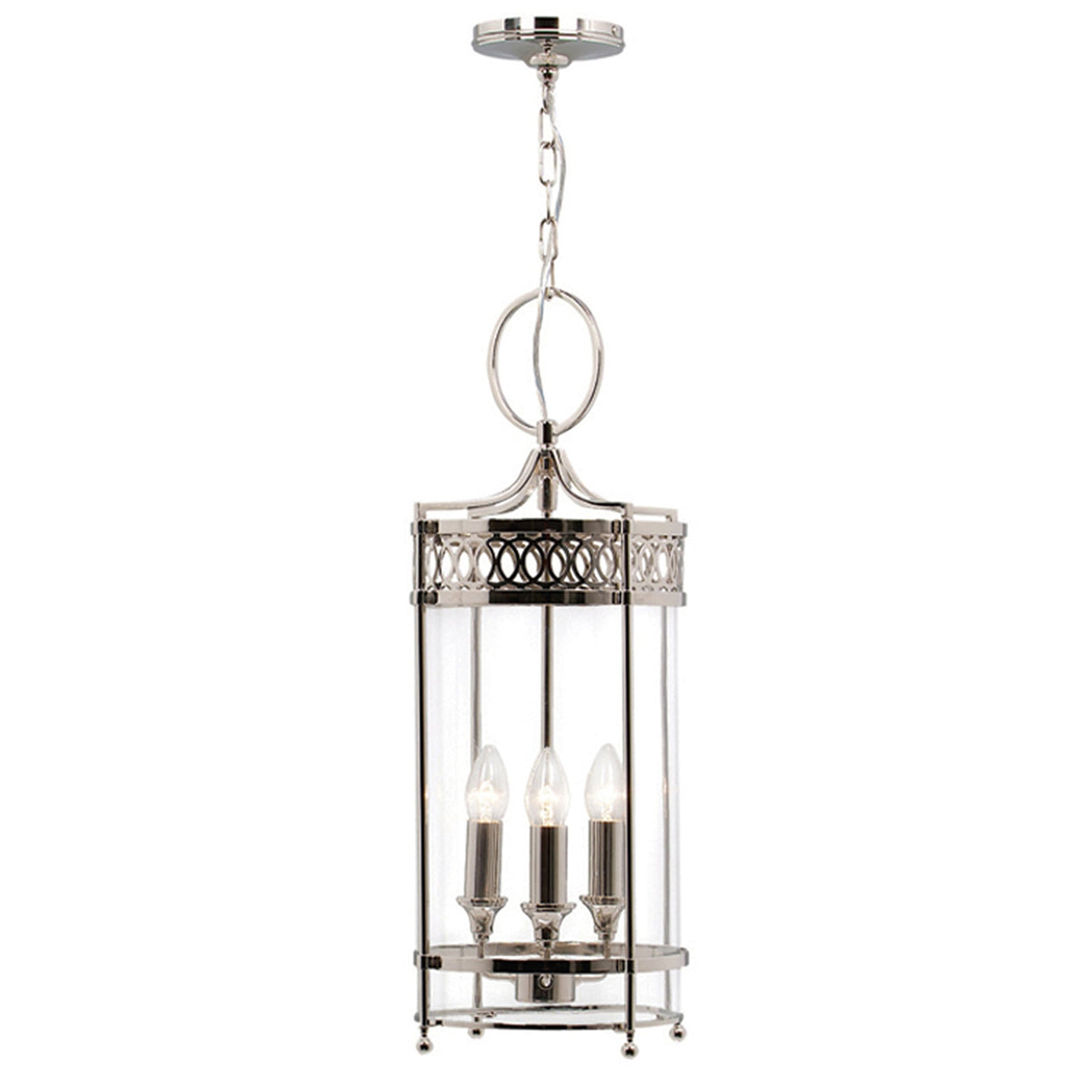 Guildhall Chain Lantern in Polished Nickel